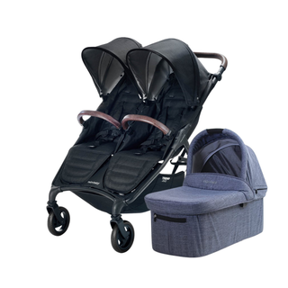 Trend Duo Lightweight Double Stroller and Bassinet Newborn Bundle